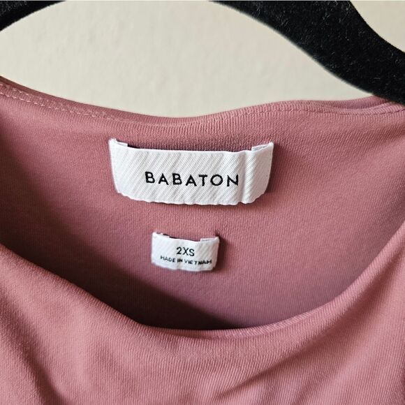Aritzia Babaton High Neck Pink Bodysuit 2XS - Picture 3 of 6